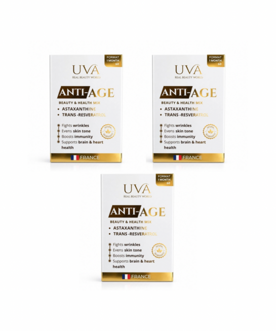 ANTI-AGE FRENCH CAPSULES(ASTAXANTHIN+TRANS-RESVERATROL) CAURSE 3 BOXES