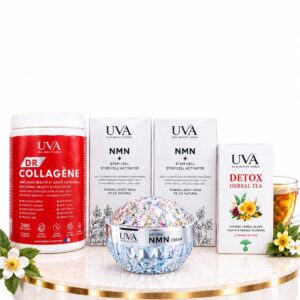 SKIN YOUTH AND TIGHTENING OFFER ( DR COLLAGEN BOX + NMN CREAM WITH STEM CELL ACTIVATOR + NMN MASK WITH STEM CELLS 2 BOXES + DETOX HERBAL TEA)