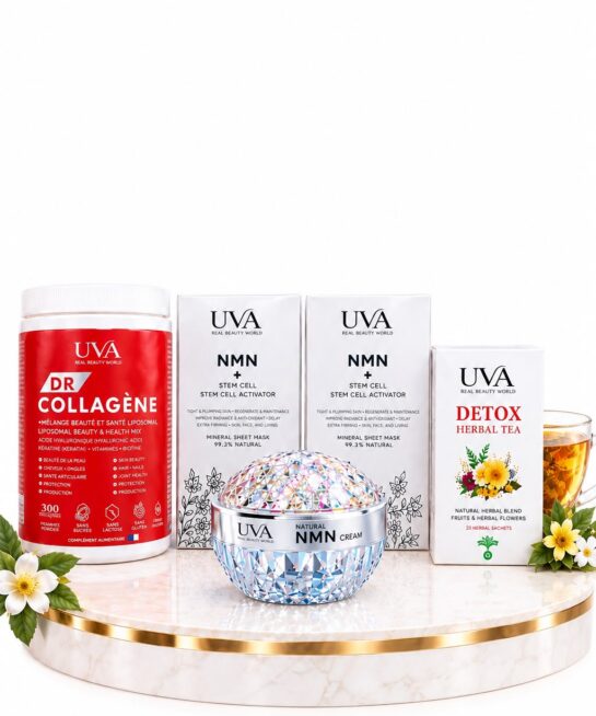 SKIN YOUTH AND TIGHTENING OFFER ( DR COLLAGEN BOX + NMN CREAM WITH STEM CELL ACTIVATOR + NMN MASK WITH STEM CELLS 2 BOXES + DETOX HERBAL TEA)